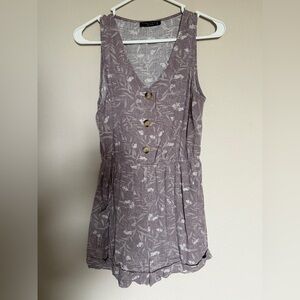 NWOT Final Touch Dusty Purple Floral Romper